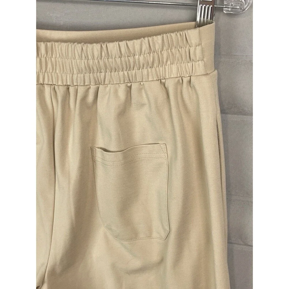 Banana Republic Women 28 Wide Leg Pants High Rise Beige Soft Drapey Preppy READ